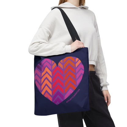 Colourful Chevron Heart Tote Bag - #HeartsInMotion