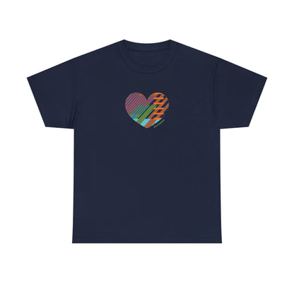 Colourful Heart Unisex Heavy Cotton Tee - Vibrant Graphic T-Shirt