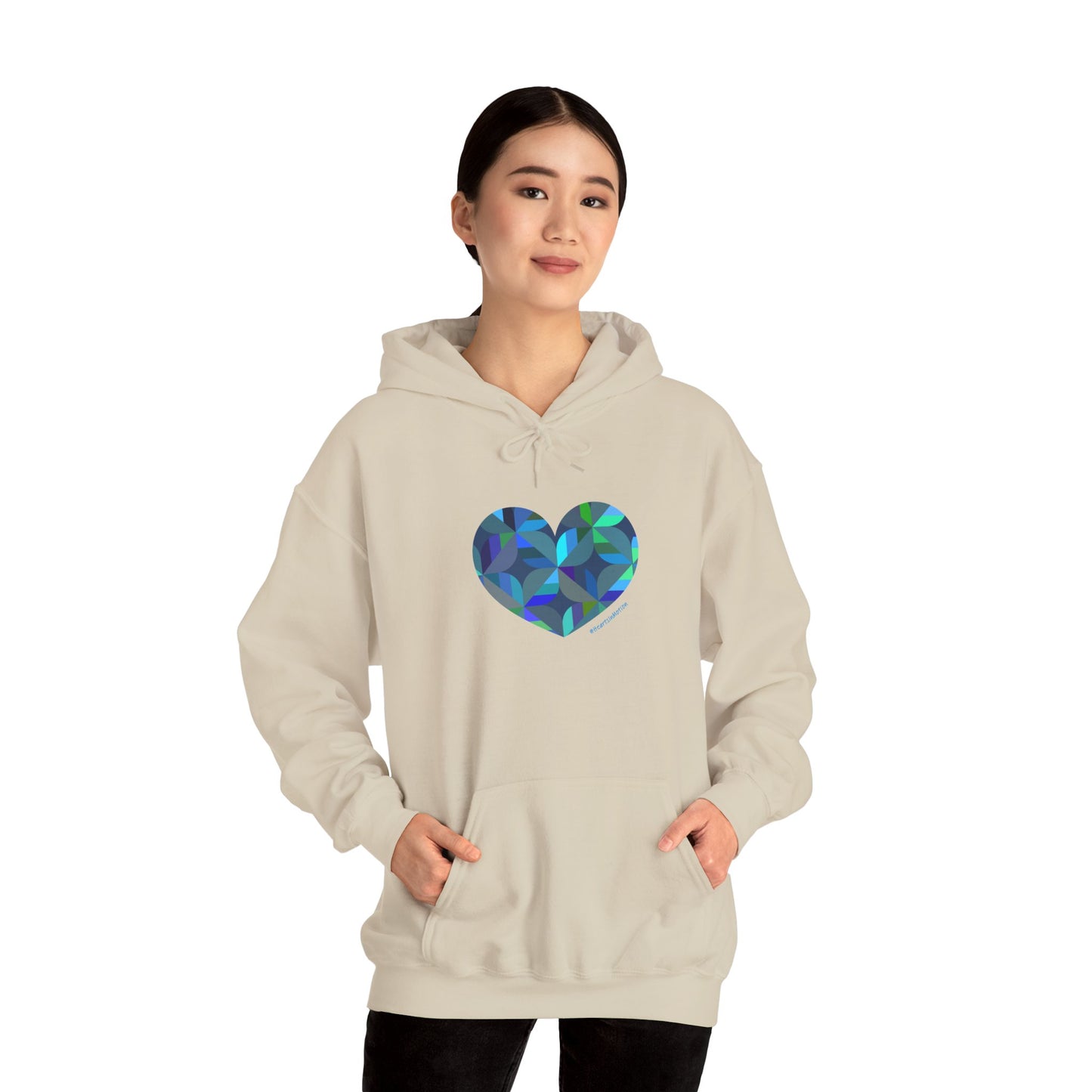 Colourful Heart Design Unisex Hoodie, Cozy Sweatshirt, #HeartsInMotion