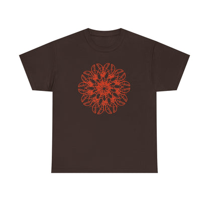 Lobster Mandala Blossom Unisex Heavy Cotton Tee