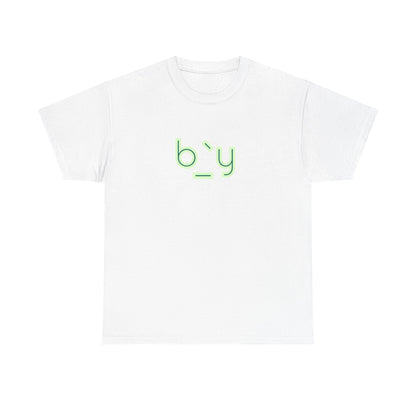 Unisex Heavy Cotton Tee with Minimalist Green Design - Streetwear Fashion