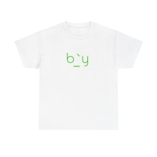 Unisex Heavy Cotton Tee with Minimalist Green Design - Streetwear Fashion