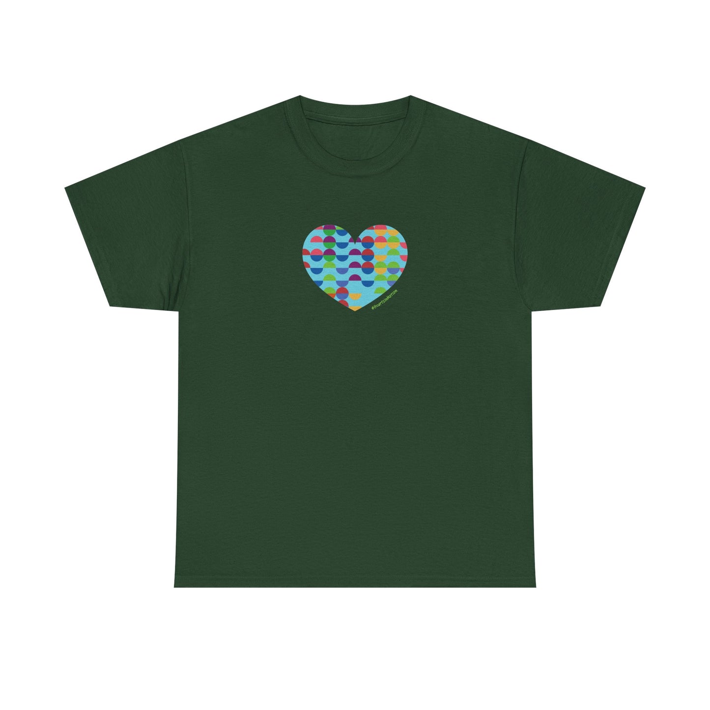 Colorful Heart Unisex Heavy Cotton Tee - #HeartsInMotion