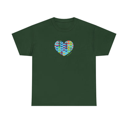 Colorful Heart Unisex Heavy Cotton Tee - #HeartsInMotion