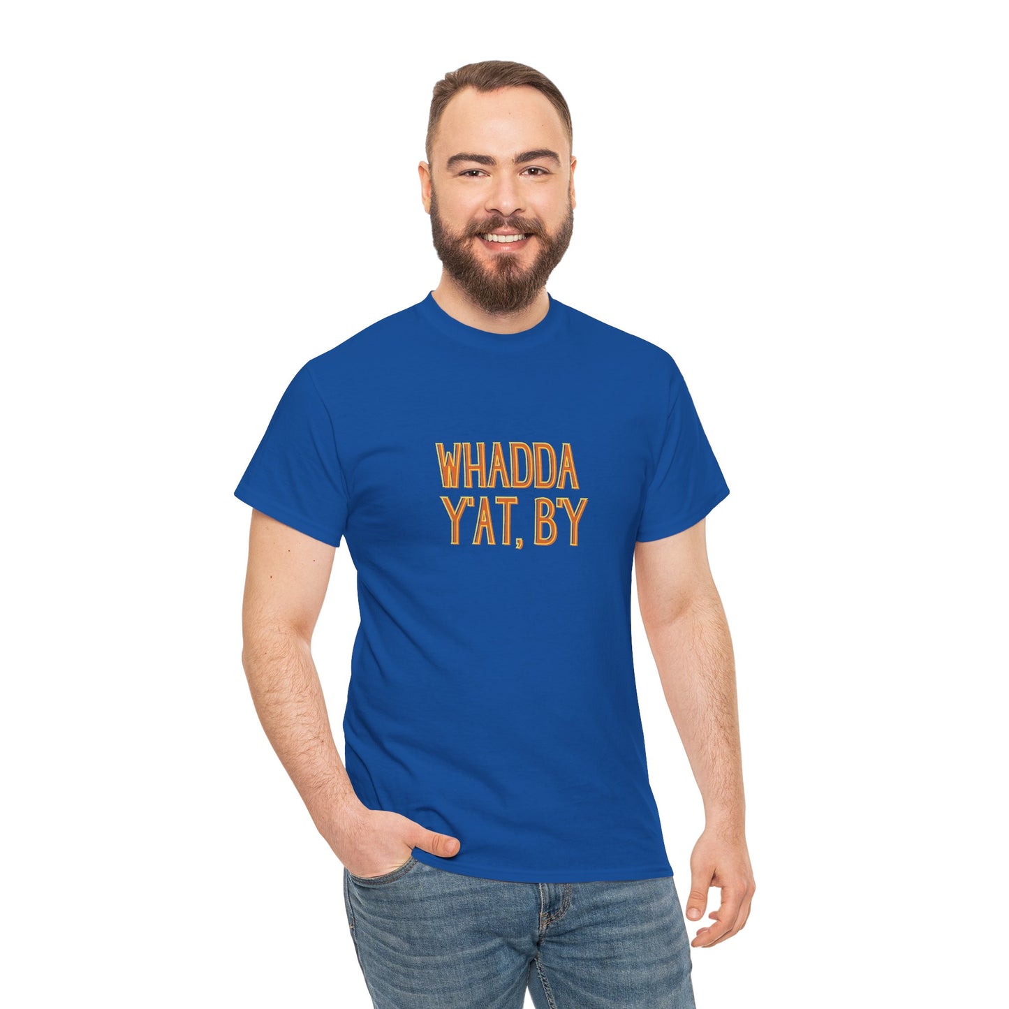 Whadda Y'at, B'y Unisex Heavy Cotton Tee, Fun Graphic Tee, Casual Wear