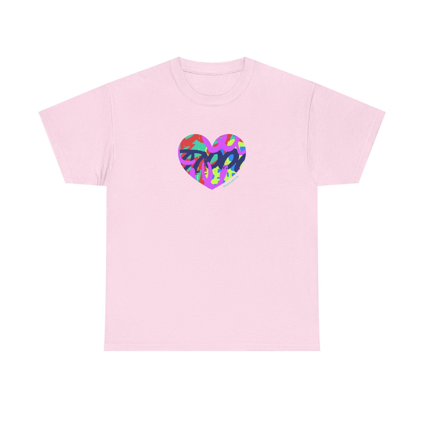 Colorful Heart T-Shirt — Neon Camo Heart Graphic Tee