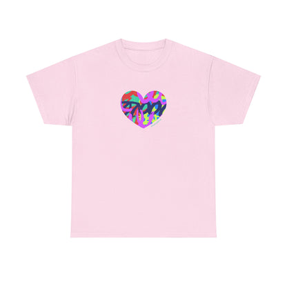 Colorful Heart T-Shirt — Neon Camo Heart Graphic Tee