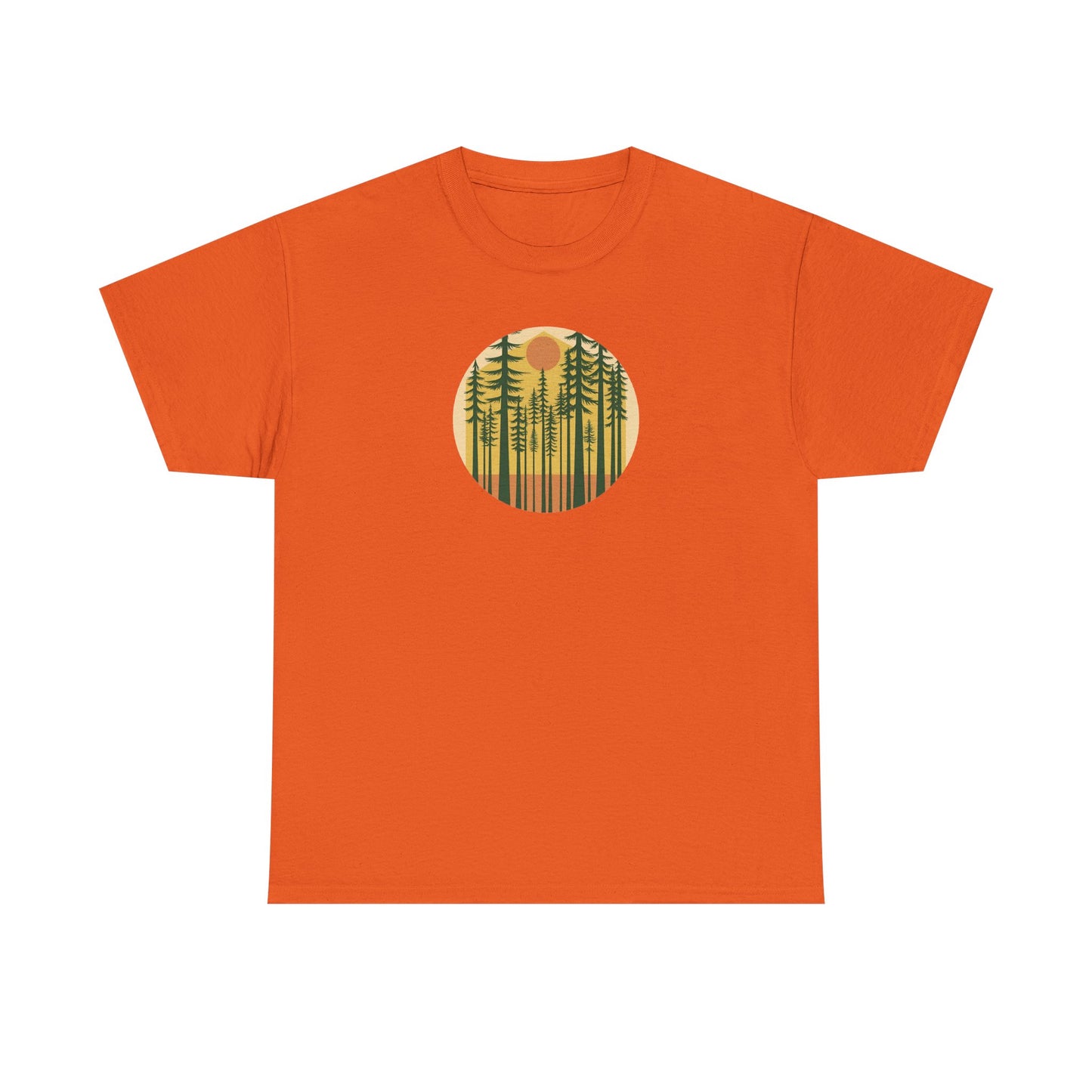 Nature Sunset Unisex Heavy Cotton Tee, Outdoor Tee, Gift for Nature Lovers