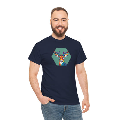 Colorful Deer Graphic Unisex Heavy Cotton Tee