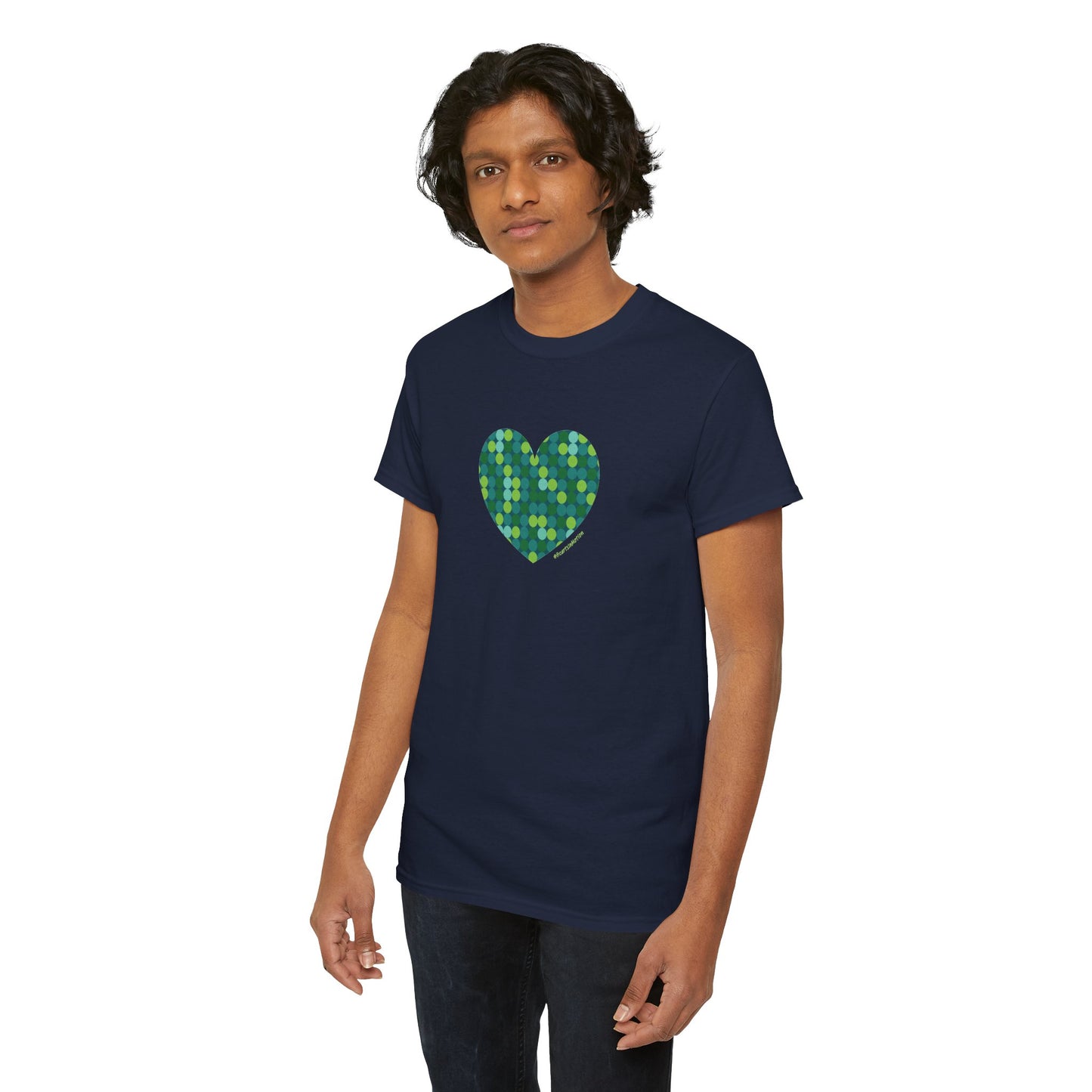 Green Dot Heart T-shirt - #HeartsInMotion - Love Over Hate