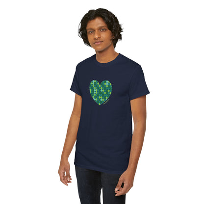 Green Dot Heart T-shirt - #HeartsInMotion - Love Over Hate