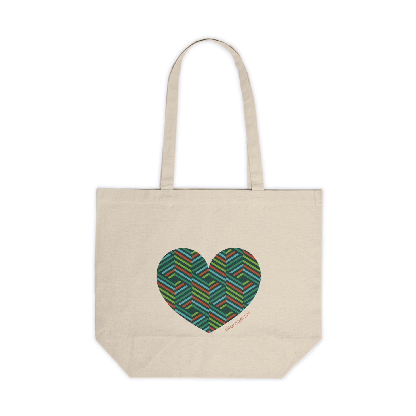 Heart Pattern Canvas Shopping Tote - Eco-Friendly Bag, #HeartsInMotion