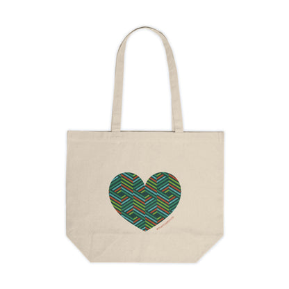 Heart Pattern Canvas Shopping Tote - Eco-Friendly Bag, #HeartsInMotion
