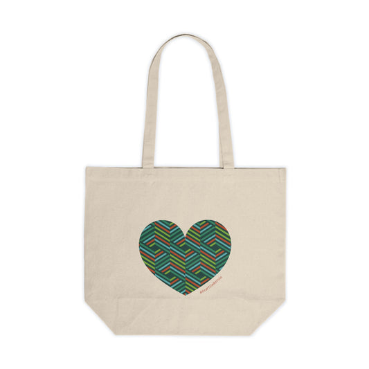 Heart Pattern Canvas Shopping Tote - Eco-Friendly Bag, #HeartsInMotion