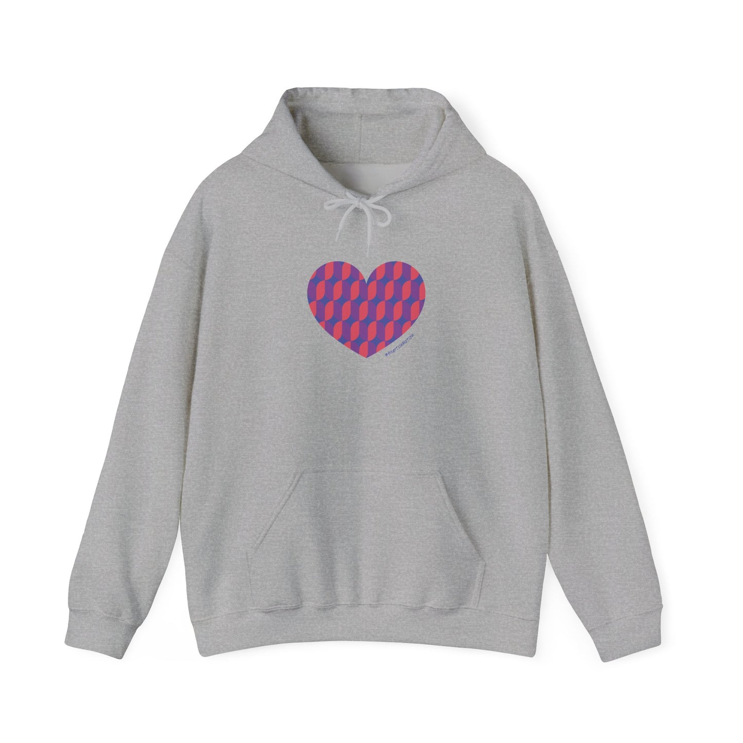 Colourful Heart Design Unisex Hooded Sweatshirt - #HeartsInMotion