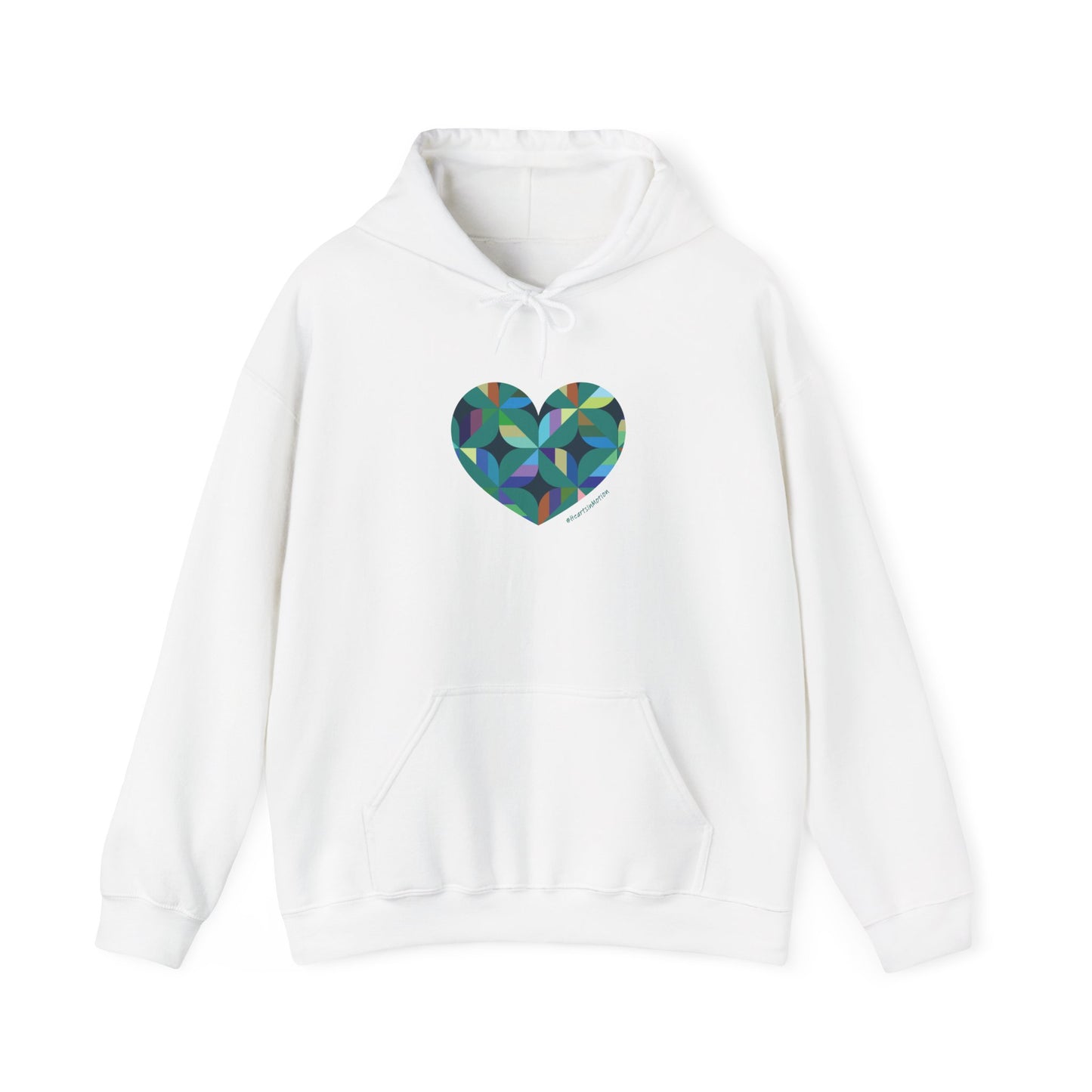 Colourful Heart Design Unisex Hoodie | Cozy Sweatshirt, #HeartsInMotion