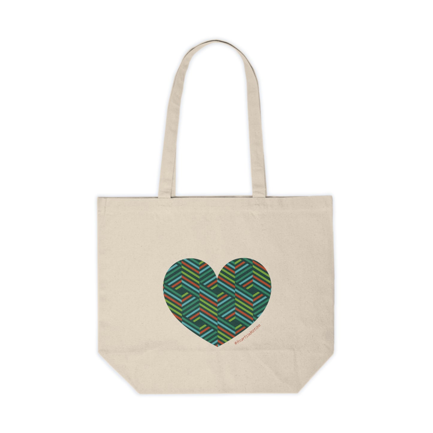 Heart Pattern Canvas Shopping Tote - Eco-Friendly Bag, #HeartsInMotion