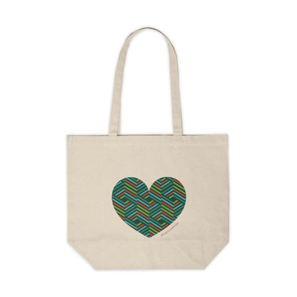 Heart Pattern Canvas Shopping Tote - Eco-Friendly Bag, #HeartsInMotion