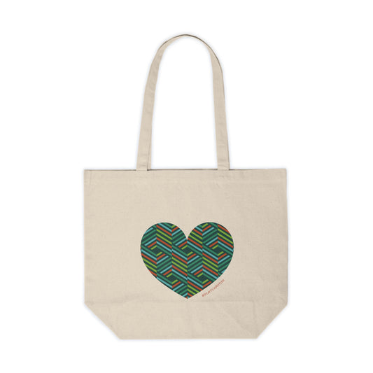 Heart Pattern Canvas Shopping Tote - Eco-Friendly Bag, #HeartsInMotion