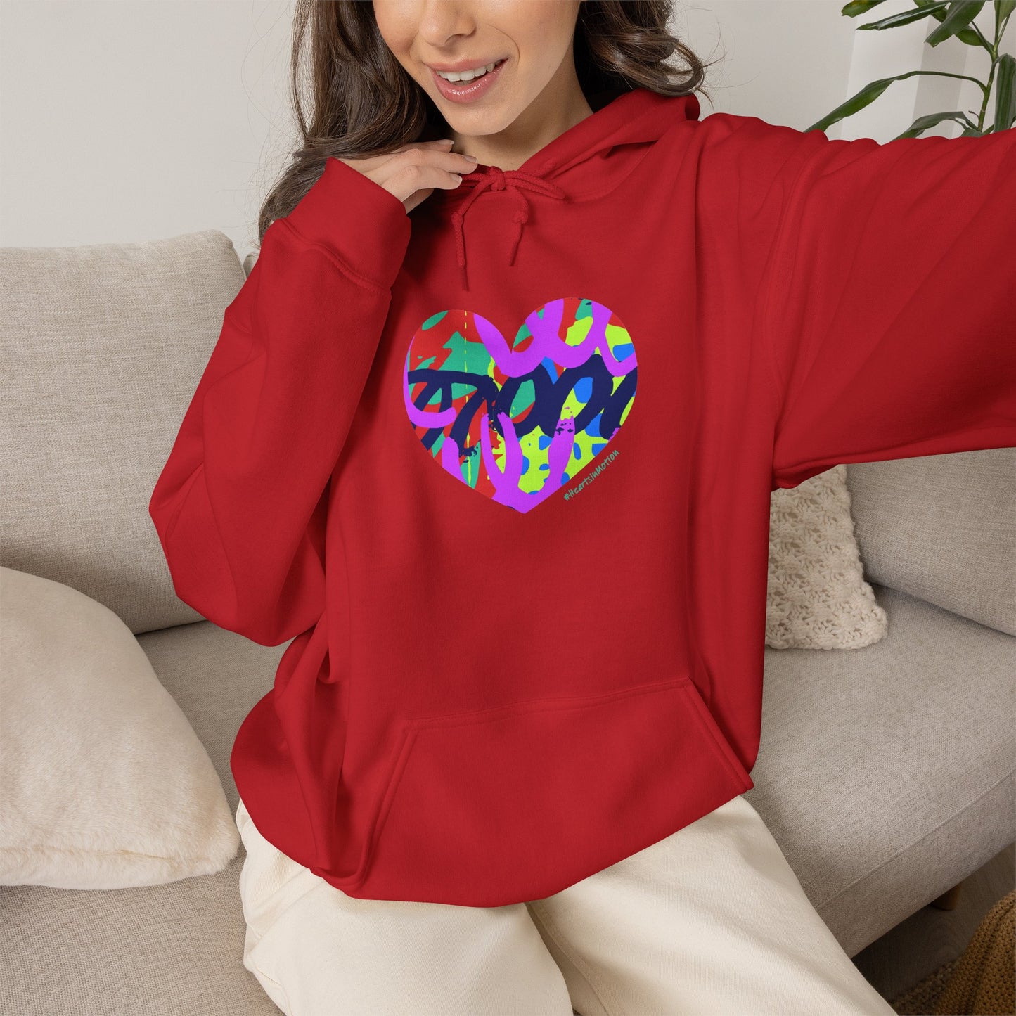 Colorful Grafitti Heart Hoodie – #HeartsInMotion - Love Over Hate