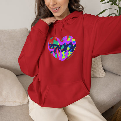 Colorful Grafitti Heart Hoodie – #HeartsInMotion - Love Over Hate