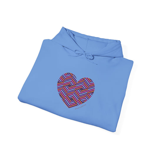 Colourful Heart Pattern Unisex Hoodie - Cozy Sweatshirt  #HeartsInMotion