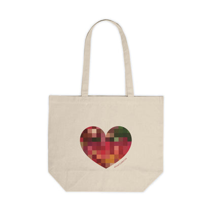 Heart Pattern Canvas Shopping Tote - Eco-Friendly Bag - #HeartsInMotion