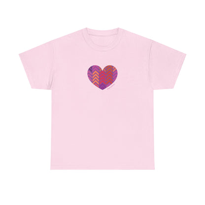 Colourful Heart Unisex Heavy Cotton Tee - Vibrant Casual Wear for Everyday Love