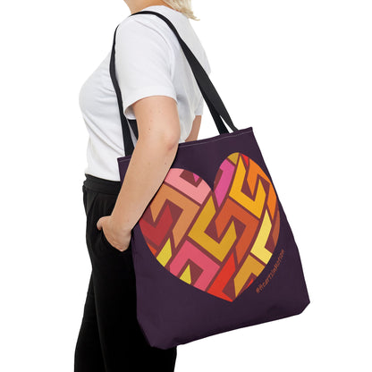 Colourful Heart Pattern Tote Bag - Perfect for Everyday Use - #HeartsInMotion