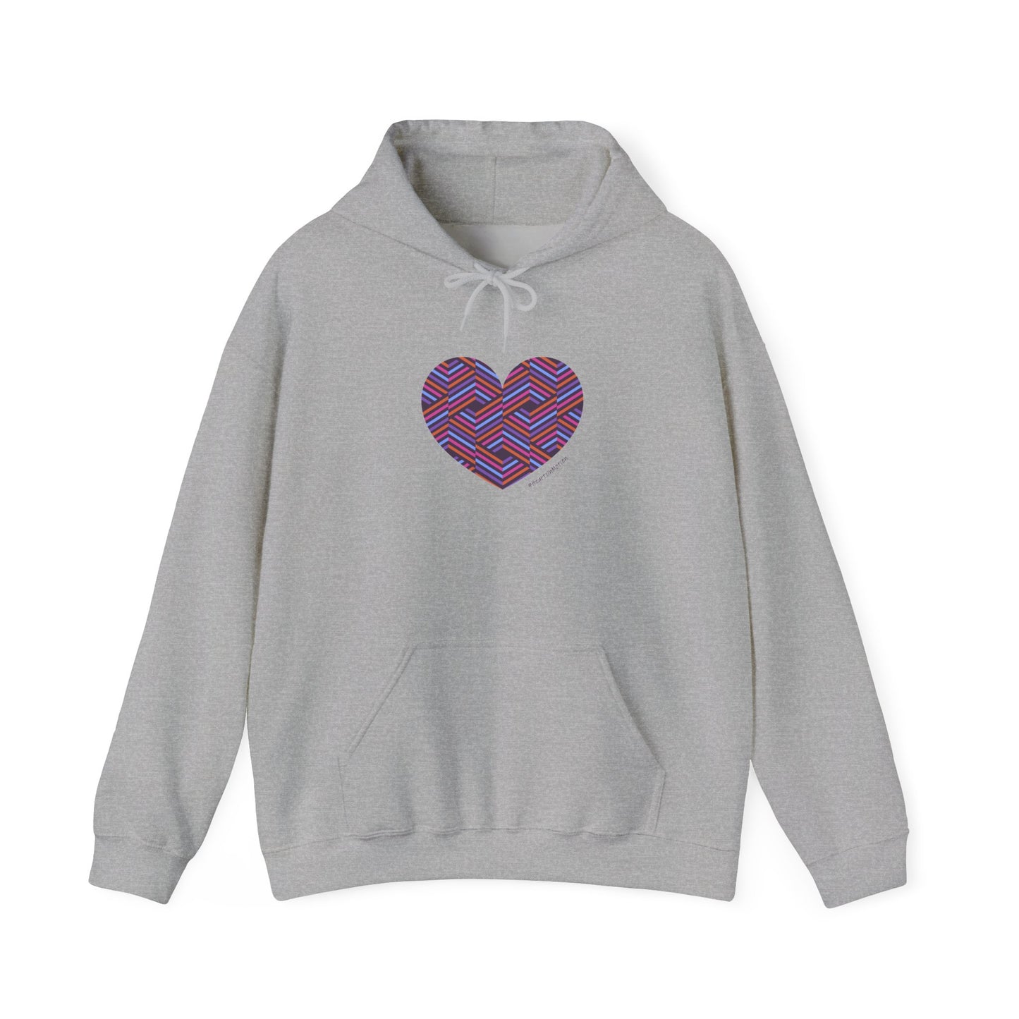 Colourful Heart Pattern Unisex Hoodie - Cozy Sweatshirt  #HeartsInMotion