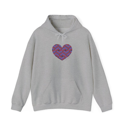 Colourful Heart Pattern Unisex Hoodie - Cozy Sweatshirt  #HeartsInMotion