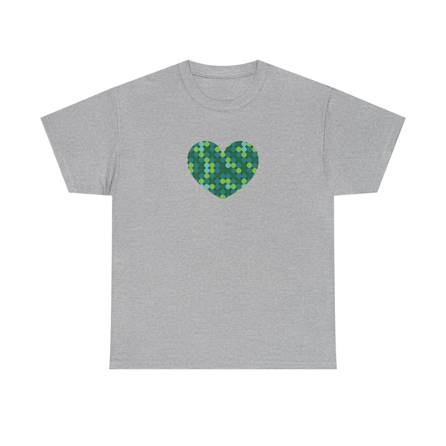 Green Dot Heart T-shirt - #HeartsInMotion - Love Over Hate