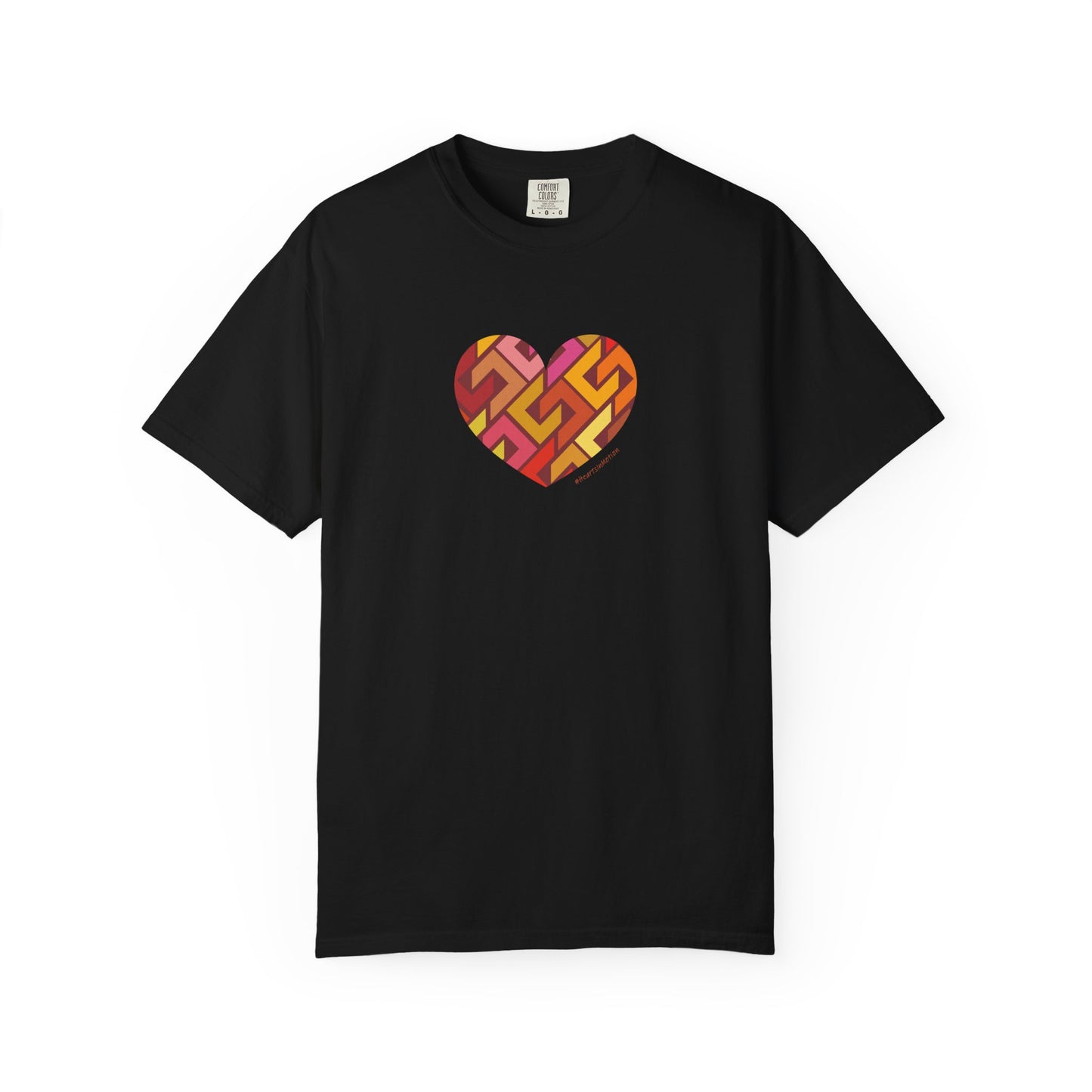 Colourful Heart Pattern Unisex Garment-Dyed T-Shirt - #HeartsInMotion