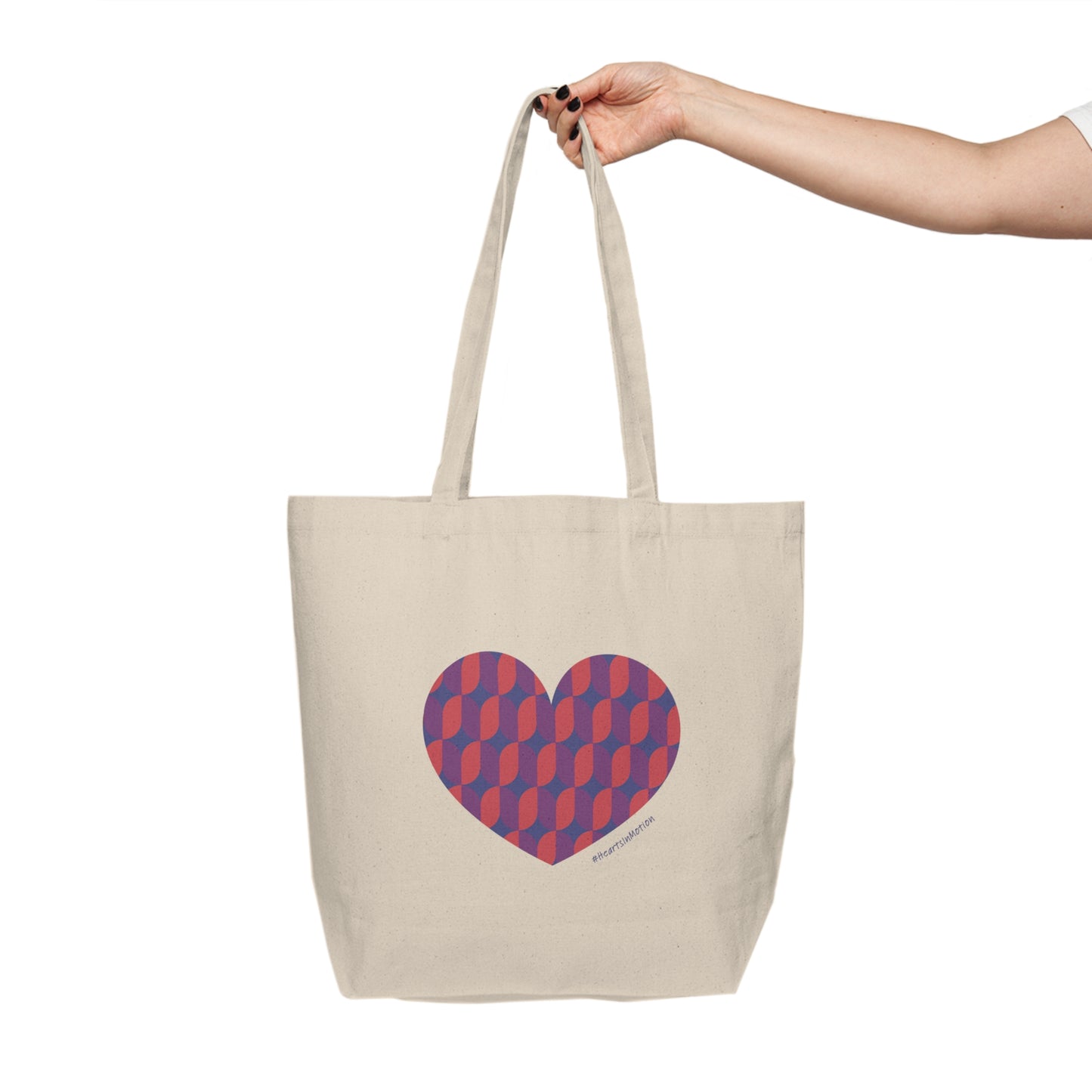 Heart Pattern Canvas Shopping Tote - Eco-Friendly- #HeartsInMotion