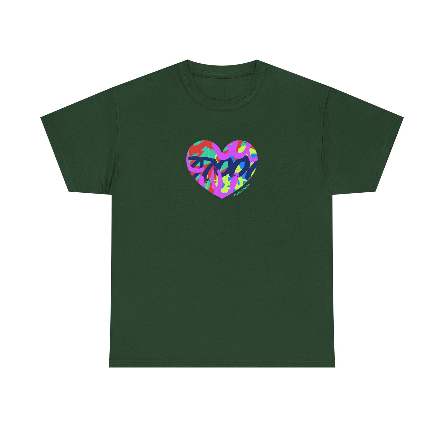Colorful Heart T-Shirt — Neon Camo Heart Graphic Tee