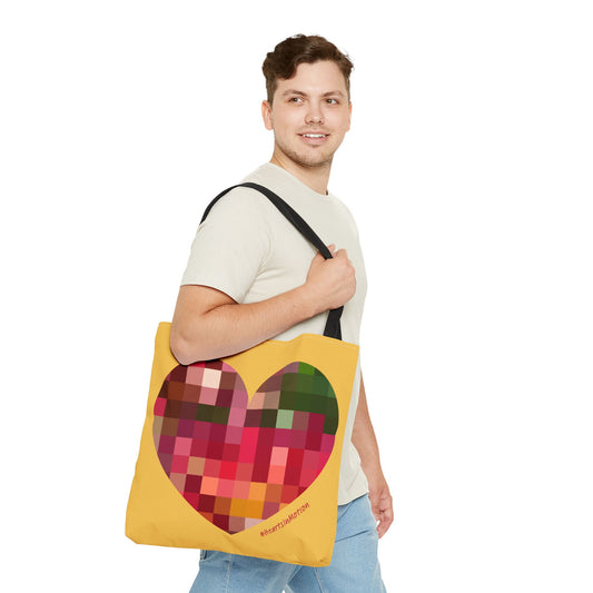 Heart Pixel Art Tote Bag - Colourful & Fun Design - #HeartsInMotion