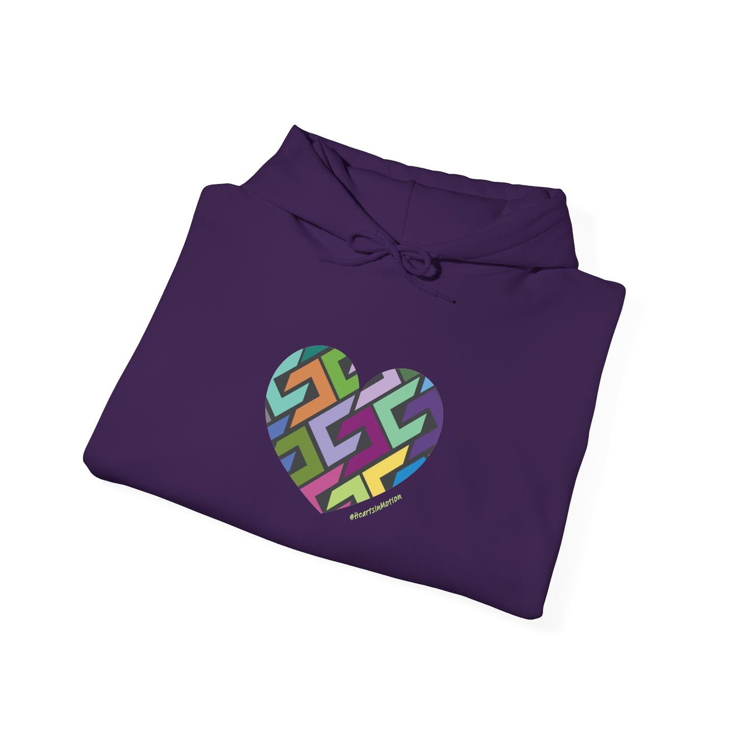 Colourful Heart Design Unisex Hoodie, Casual Layer - #HeartsInMotion