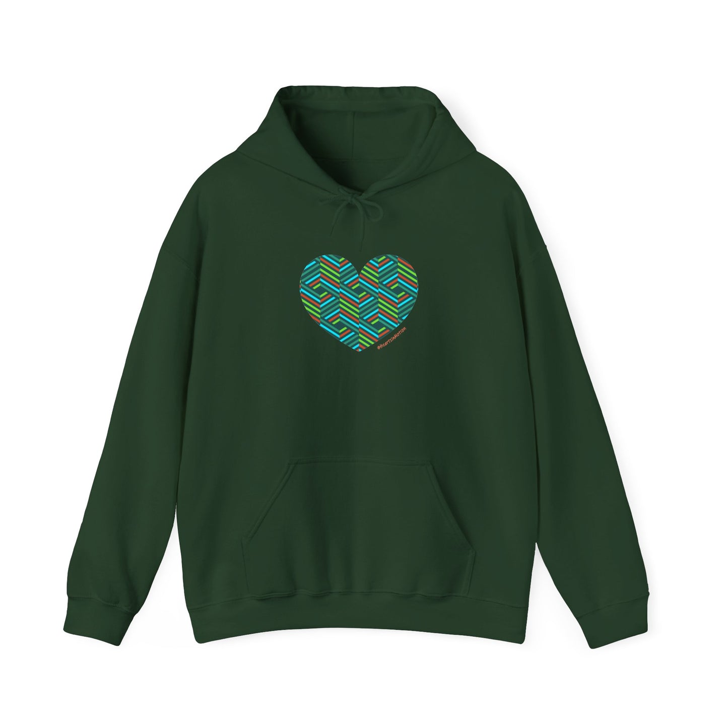 Colourful Heart Hoodie, Unisex Heavy Blend Sweatshirt, #HeartsInMotion