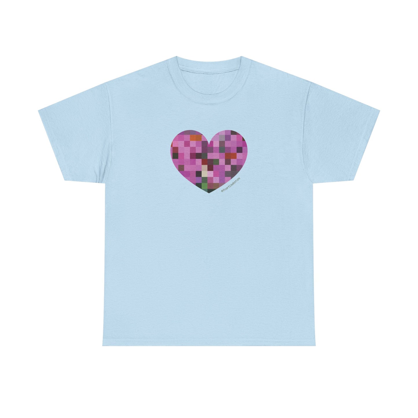 Pixel Heart Mosaic Unisex Heavy Cotton Tee - Colorful Love Shirt