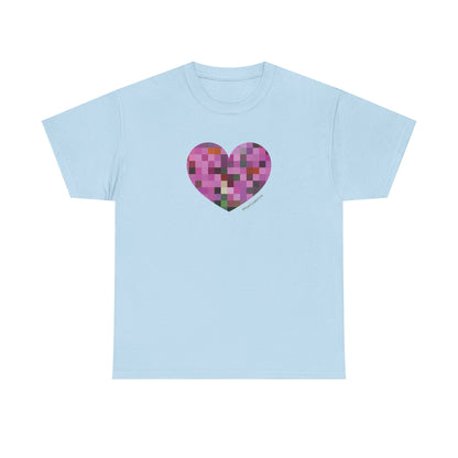 Pixel Heart Mosaic Unisex Heavy Cotton Tee - Colorful Love Shirt