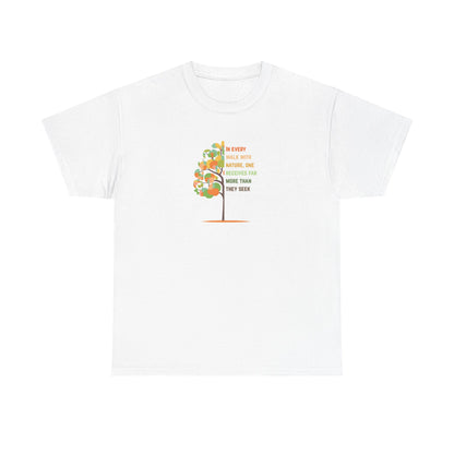 Nature-Inspired Unisex Heavy Cotton Tee, Gift for Nature Lovers