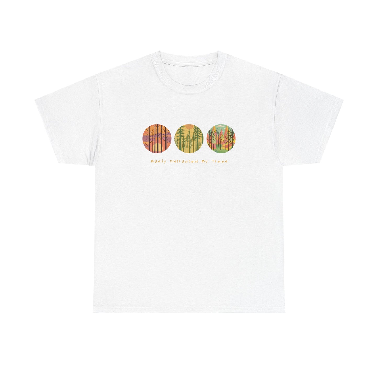Colorful Tree Unisex Heavy Cotton Tee, Outdoor Lover Shirt, Unique Gift