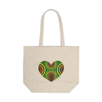 Groovy Heart Canvas Shopping Tote - #HeartsInMotion