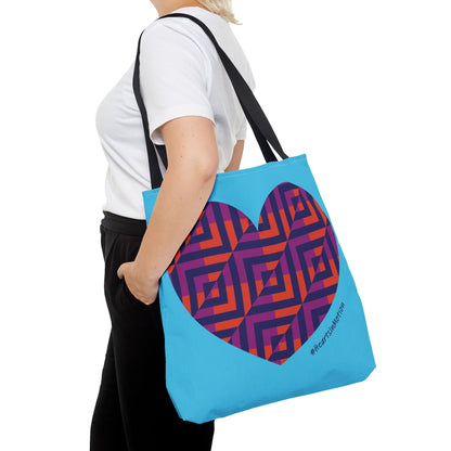 Colorful Heart Pattern Tote Bag - #HeartsInMotion