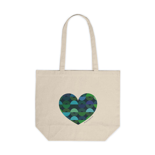 Eco-Friendly Canvas Shopping Tote - Heart Pattern Design - #HeartsInMotion