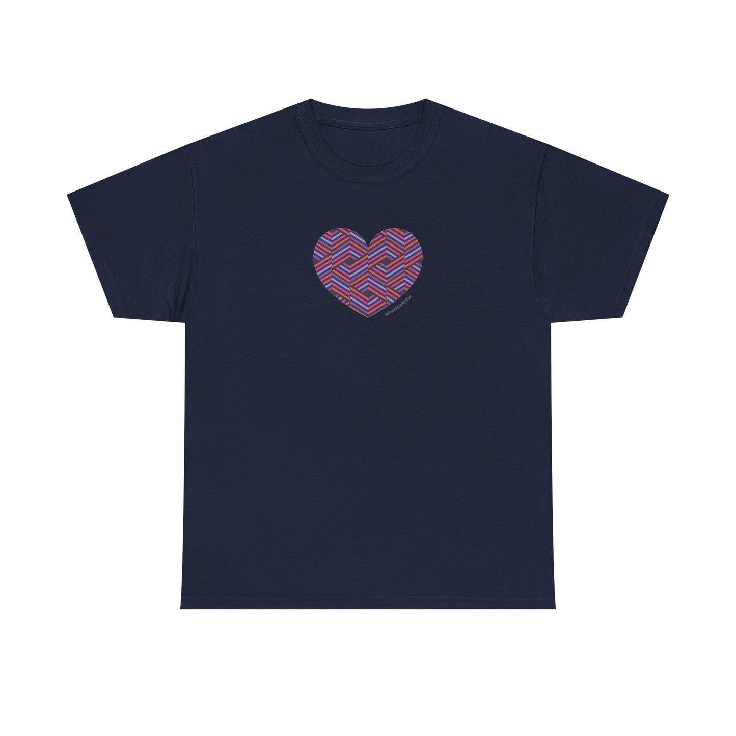 Colorful Geometric Heart Unisex Heavy Cotton Tee - #HeartsInMotion