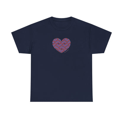 Colorful Geometric Heart Unisex Heavy Cotton Tee - #HeartsInMotion