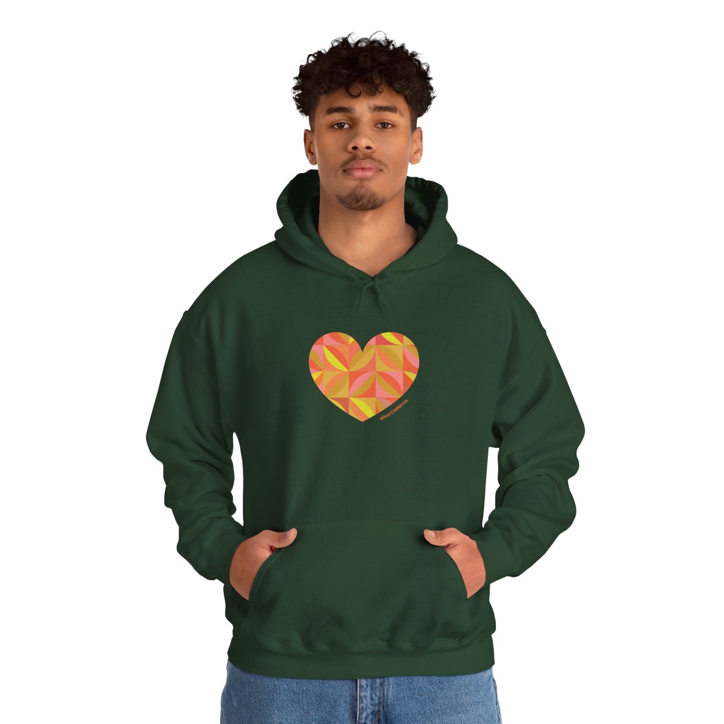 Colourful Heart Graphic Unisex Hooded Sweatshirt - #HeartsInMotion