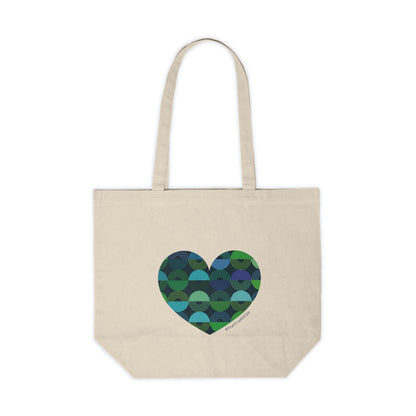 Eco-Friendly Canvas Shopping Tote - Heart Pattern Design - #HeartsInMotion