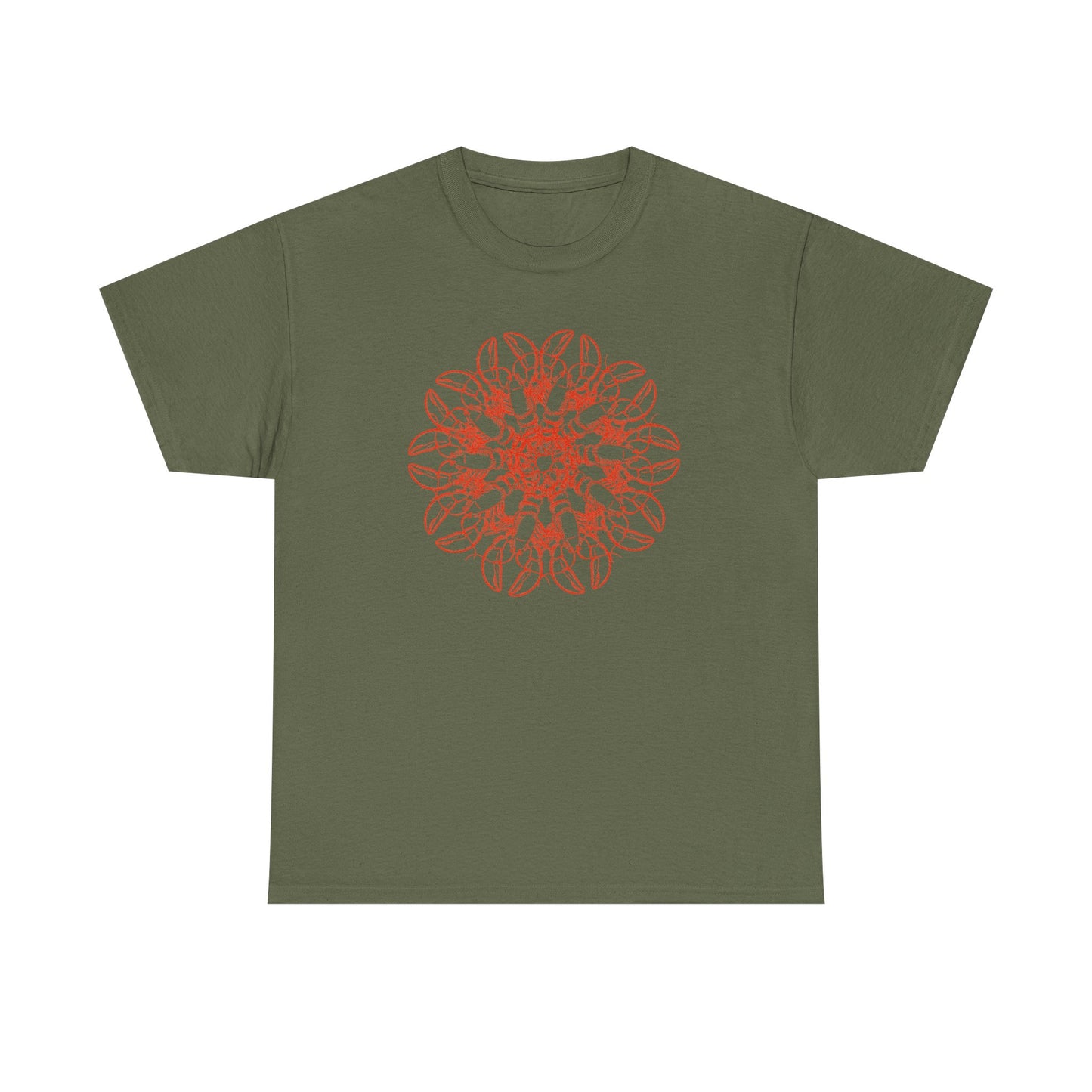 Lobster Mandala Blossom Unisex Heavy Cotton Tee